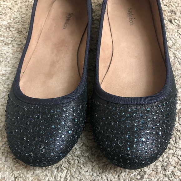 Dark navy blue flats - Picture 5 of 7